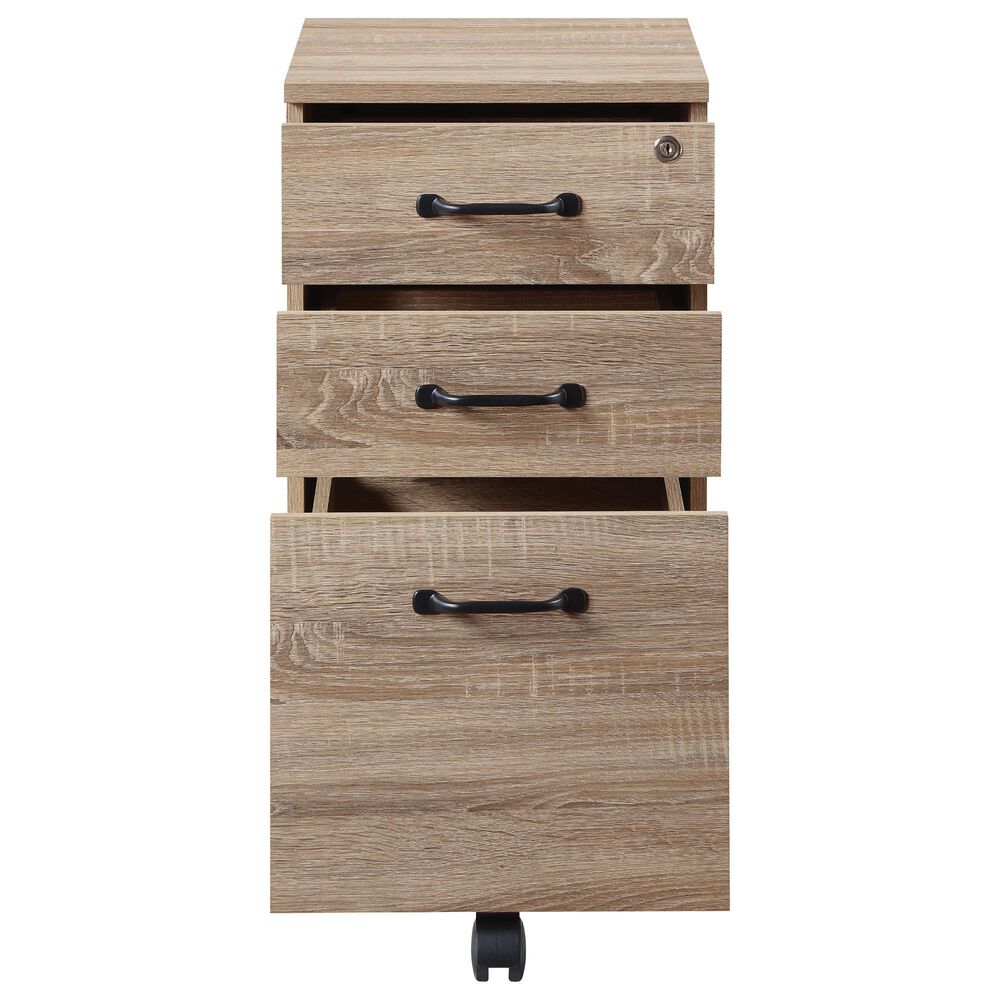 Valor Living Ace 3-Drawer Mobile File in River Oak, , large