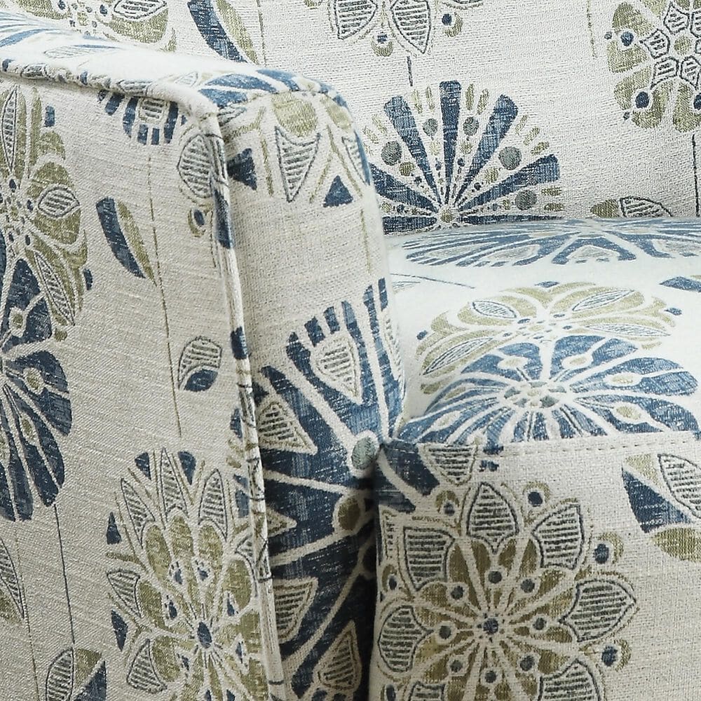 Emerald Home Furnishings Flower Power Accent Chair in Cascade Teal, , large