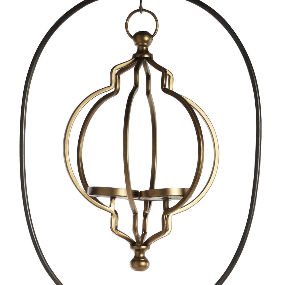 Maple and Jade 60&quot; Eclectic Metal Lantern in Black and Gold, , large