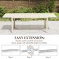 Hearth and Haven Outdoor Rectangular Dining Table with Hidden Extension Leaves in White - Table Only, , large