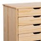 Linon Home Decor Cary 6-Drawer Wide Rolling Cart in Natural, , large