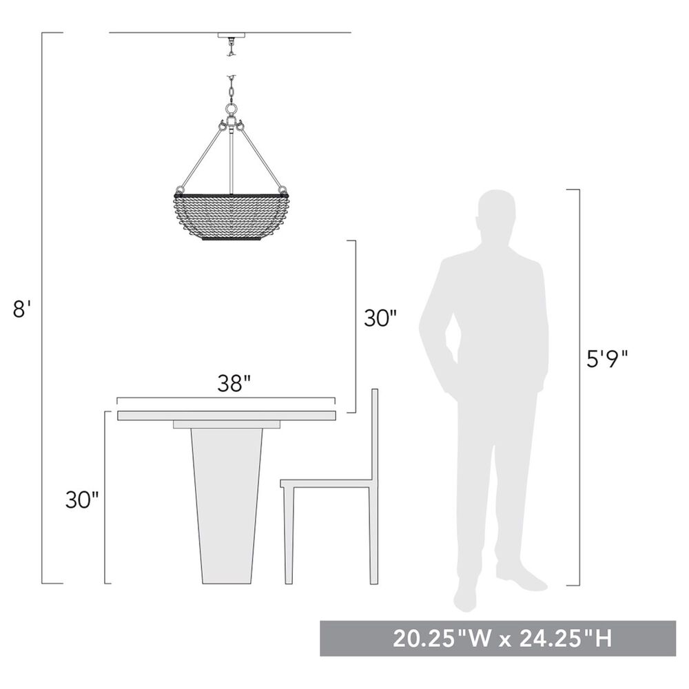 Golden Lighting Hathaway 4-Light Pendant in Matte Black, , large