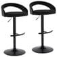 LumiSource Grotto Adjustable Barstool with Black Velvet Upholstery in Black (Set of 2), , large