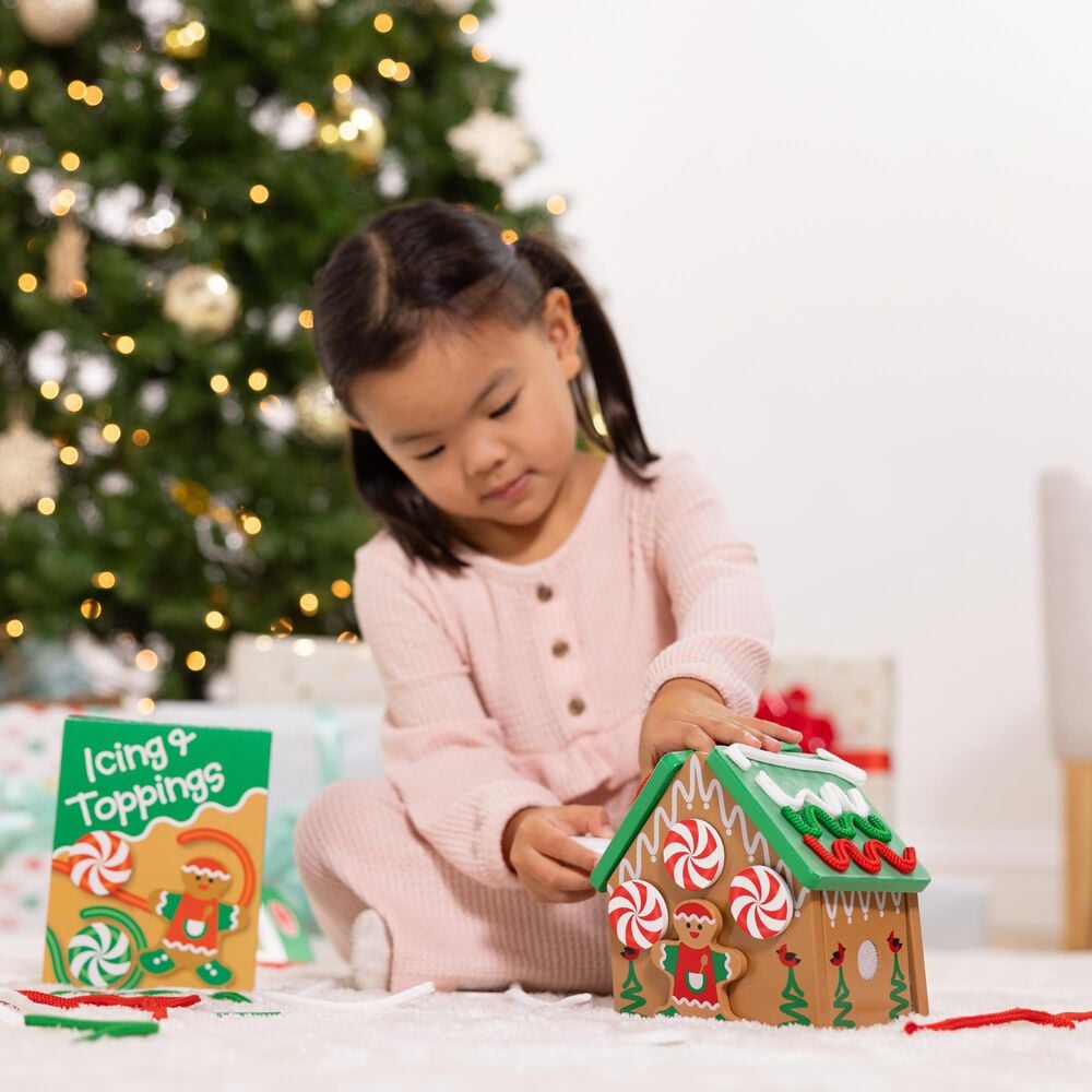 Melissa &amp; Doug Wooden Gingerbread House Play Set, , large