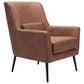 Zuo Modern Ontario Accent Chair in Vintage Brown and Gold, , large