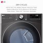 LG 7.4 Cu. Ft. Smart Front Load Gas Dryer with TurboSteam in Black Steel, , large