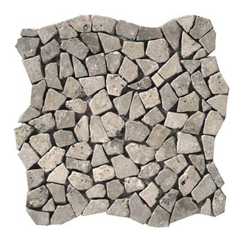 Emser Ancient Silver 12" x 12" Natural Stone Mosaic Sheet, , large