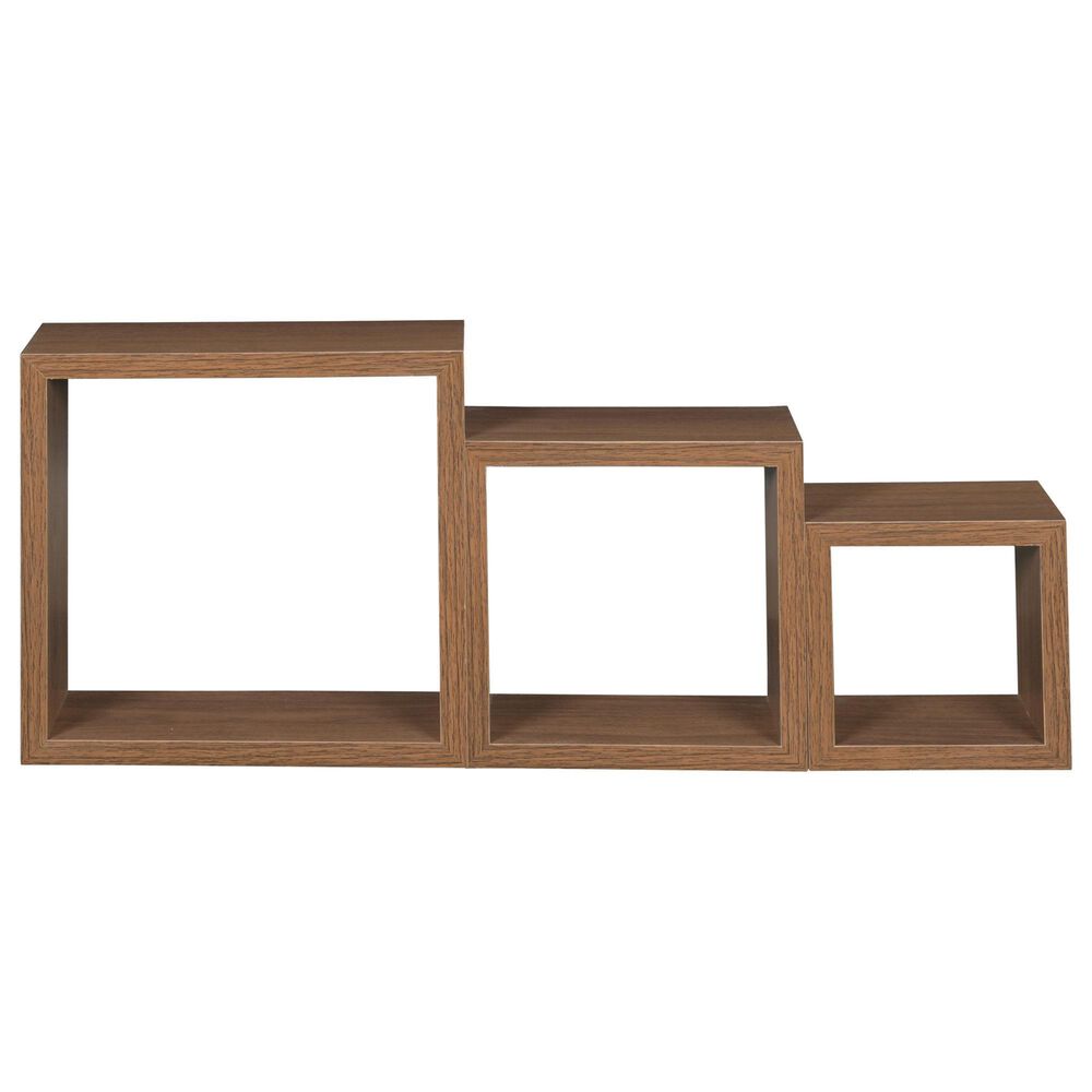 Regency Global Sourcing Niche Soho Wall Shelf in Urban Walnut - Set of 3, , large