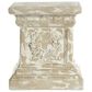 Maple and Jade 17" Vintage Resin Pedestal Table in White and Beige, , large