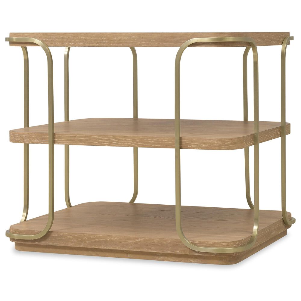 Hooker Furniture Banyon Bay Two-Tier End Table in Desert Oak and Brushed Brass, , large