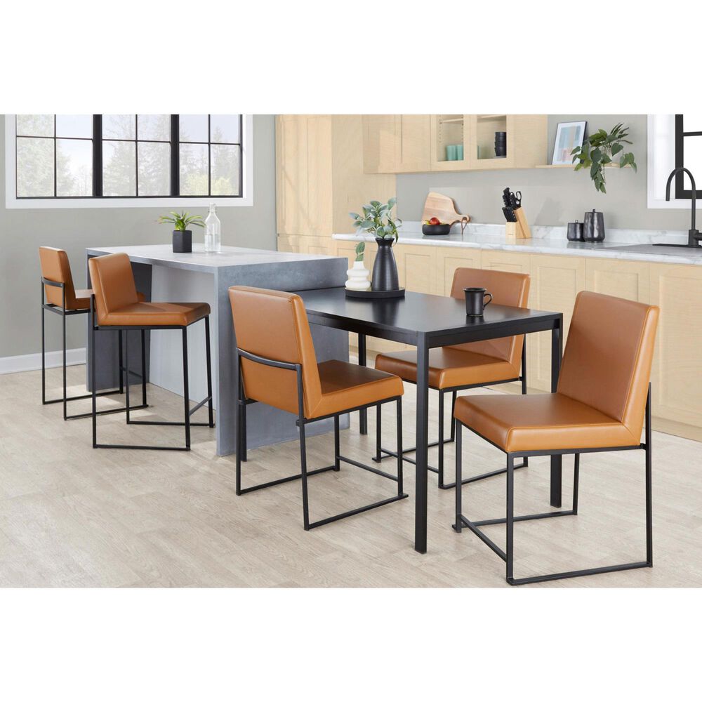 Lumisource Fuji Side Chair with Camel Cushion in Black &#40;Set of 2&#41;, , large