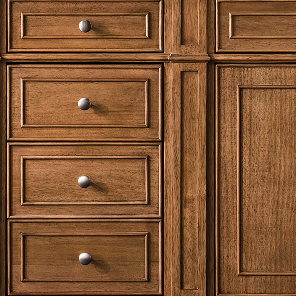 James Martin Vanities Bristol 72" Double Bathroom Vanity in Saddle Brown with 3 cm Eternal Jasmine Pearl Silestone Top, Rectangular Sinks and FreePower Wireless Charger, , large