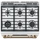 Cafe 30" Slide-In Gas Double Oven with Convection Range in Matte White with Brushed Bronze Handle, , large