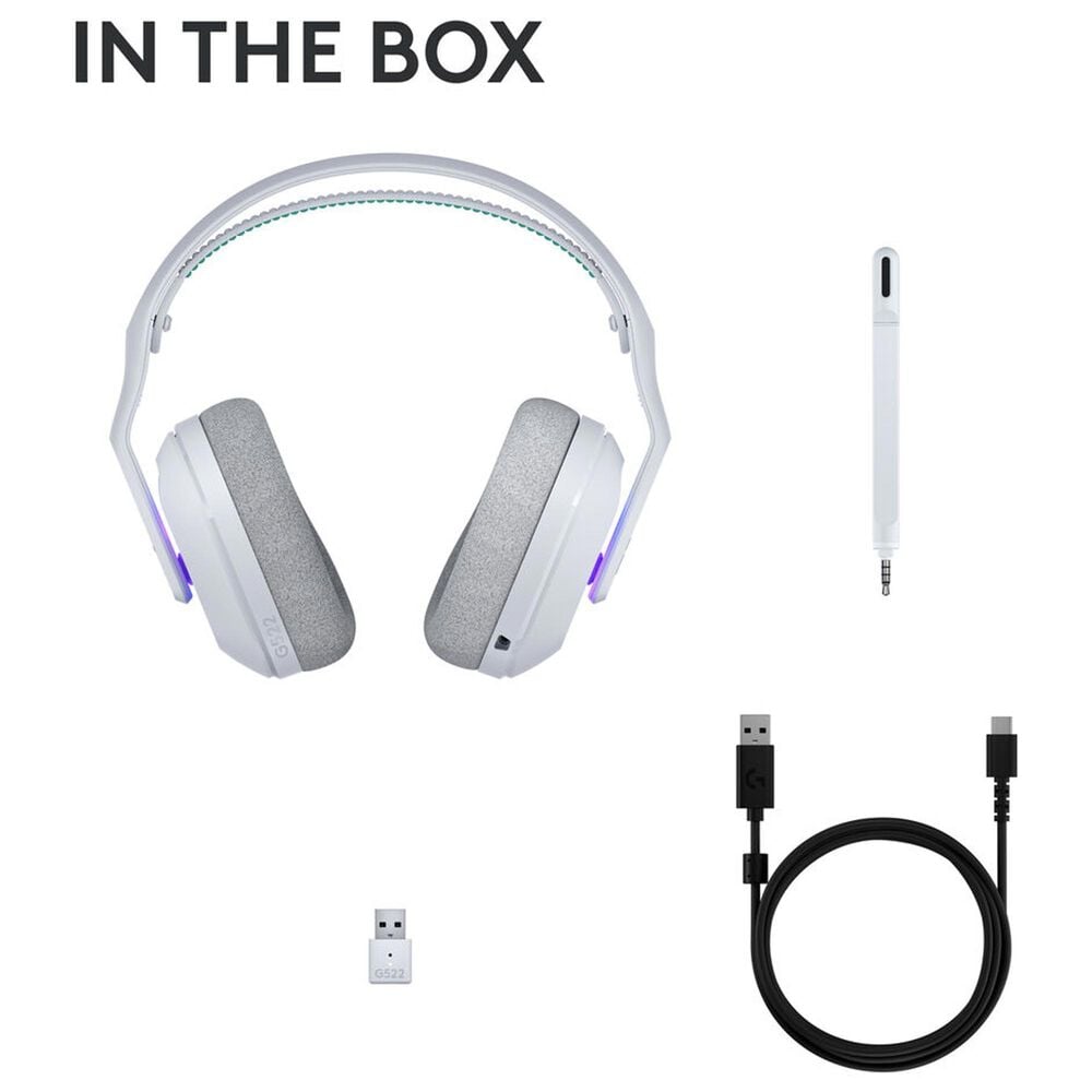 Logitech G5 Series G522 Lightspeed Wireless Gaming Headset with Lightsync RGB in White, , large