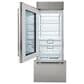 Sub Zero 17 Cu. Ft. Classic Left Hinge Bottom Freezer Refrigerator with Glass Door and Tubular Handle in Stainless Steel, , large