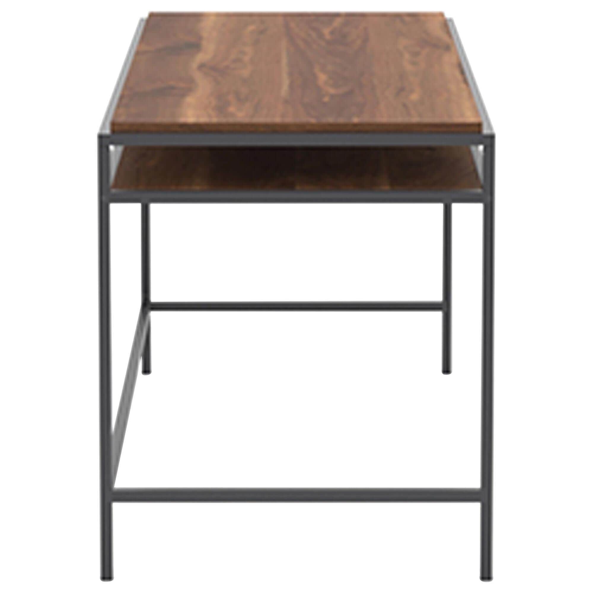 Sauder Nova Loft Writing Desk in Grand Walnut and Black