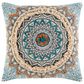 Surya Dayna 20" Square Throw Pillow in Taupe, Blue, Oatmeal, Dark Blue, Burnt Orange and Teal, , large
