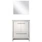 Lexora Home Lafarre 30" Single Bathroom Vanity in Rustic Acacia with 2 cm White Cultured Marble Top, Rectangular Sink and 28" Mirror, , large