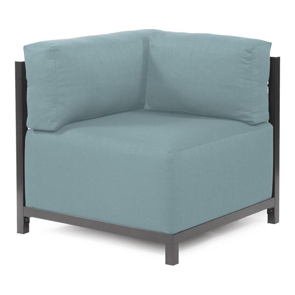 Howard Elliott Axis Corner Chair with Titanium Frame in Sterling Breeze, , large