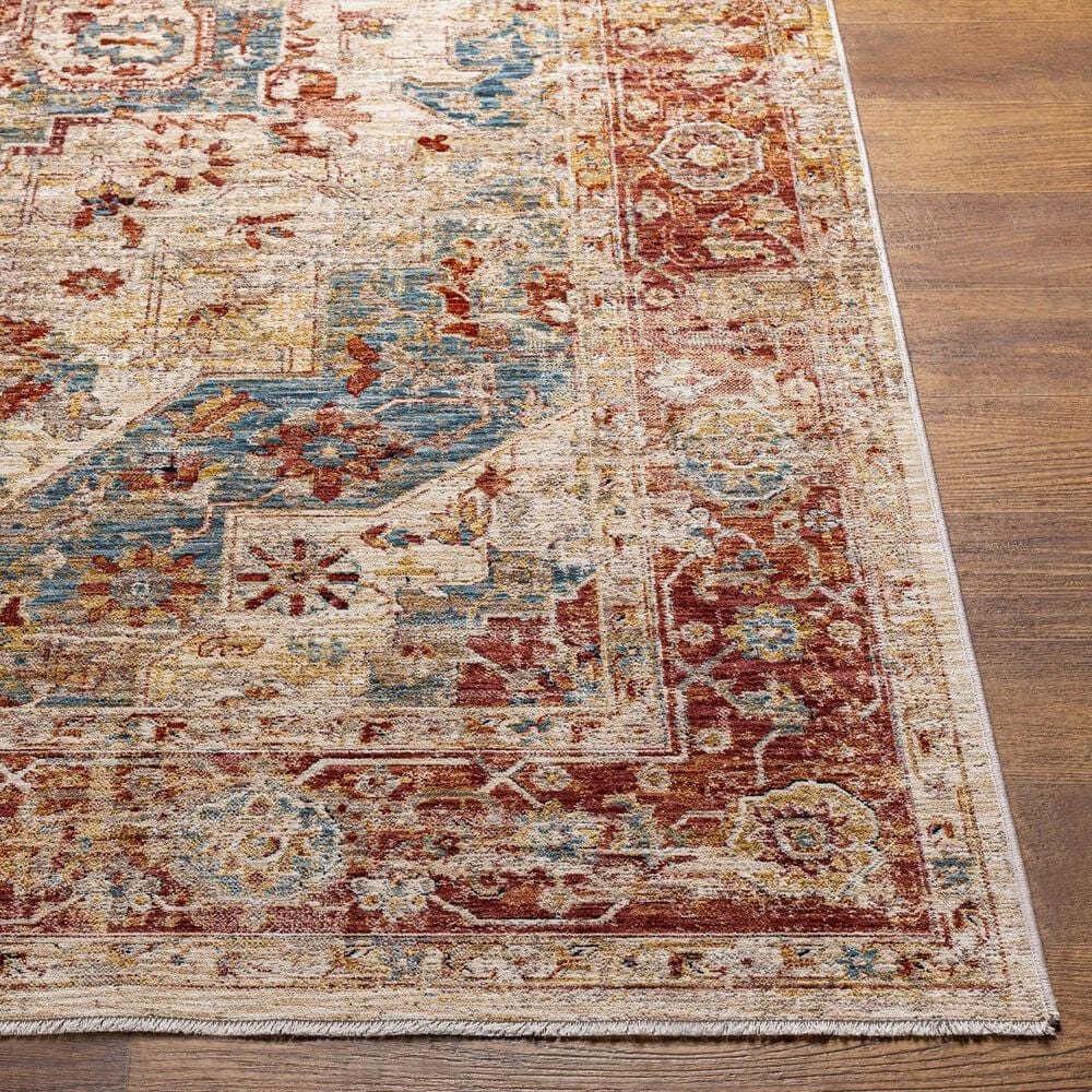 Surya Aspendos 7&#39;10&quot; x 10&#39;2&quot; Light Gray, Rust, Denim, Ice Blue, Cream, Mustard and Black Area Rug, , large