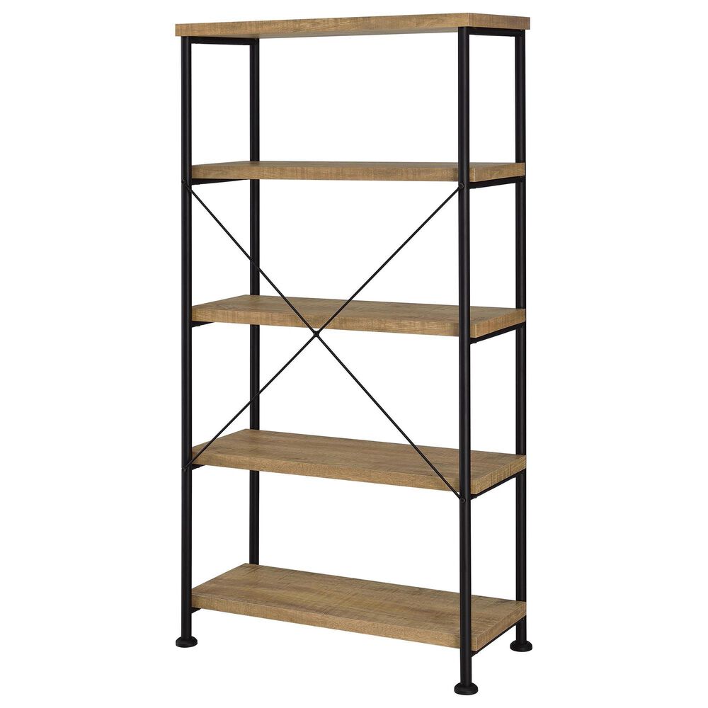Pacific Landing Analiese 4-Shelf Bookshelf in Mango and Black, , large