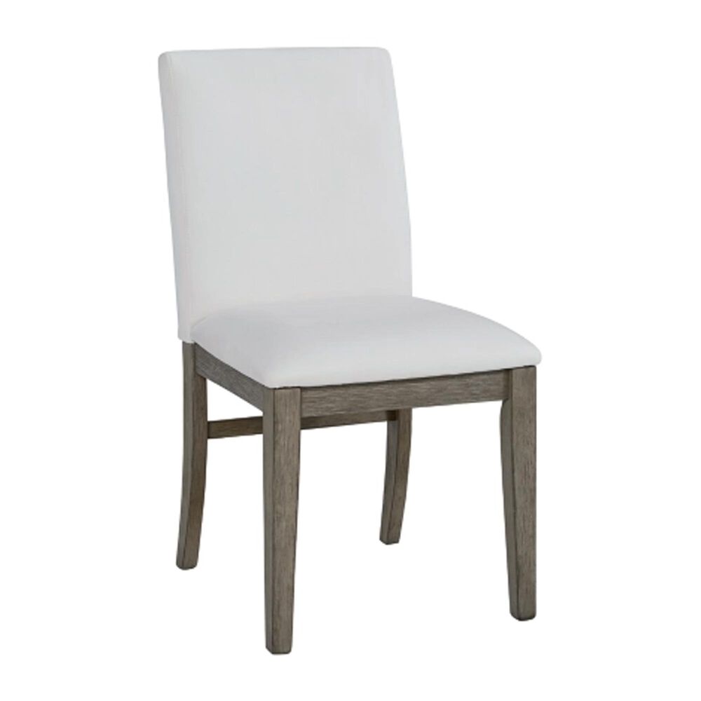 Millennium Anibecca Dining Upholstered Side Chair with Off White Cushion in Weathered Gray, , large
