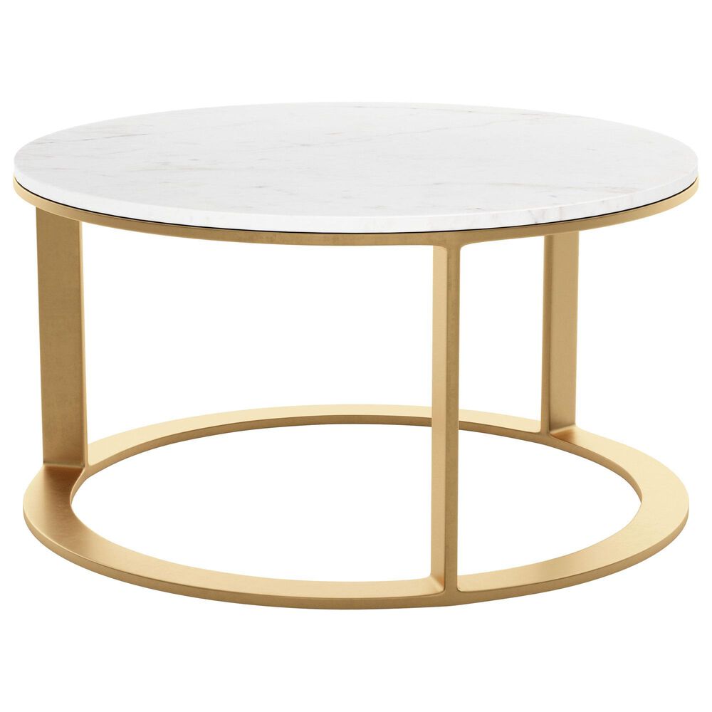 Zuo Modern Helena Coffee Table in Gold and White Marble, , large