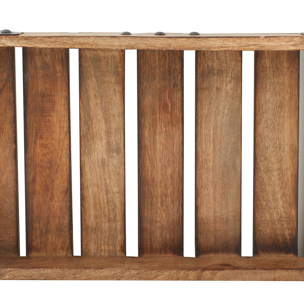 Maple and Jade Farmhouse Wood Slat Tray in Brown &#40;Set of 3&#41;, , large