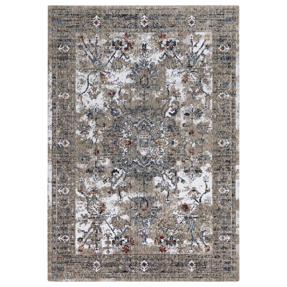 RIZZY Signature Light Gray and Multicolor 5'2" x 7'9" Area Rug, , large