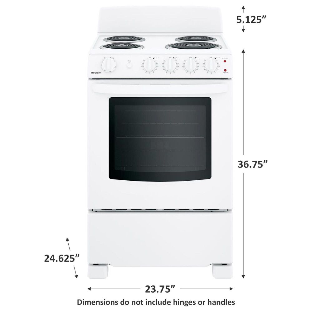 Hotpoint 24&quot; Front-Control Electric Range in White, , large