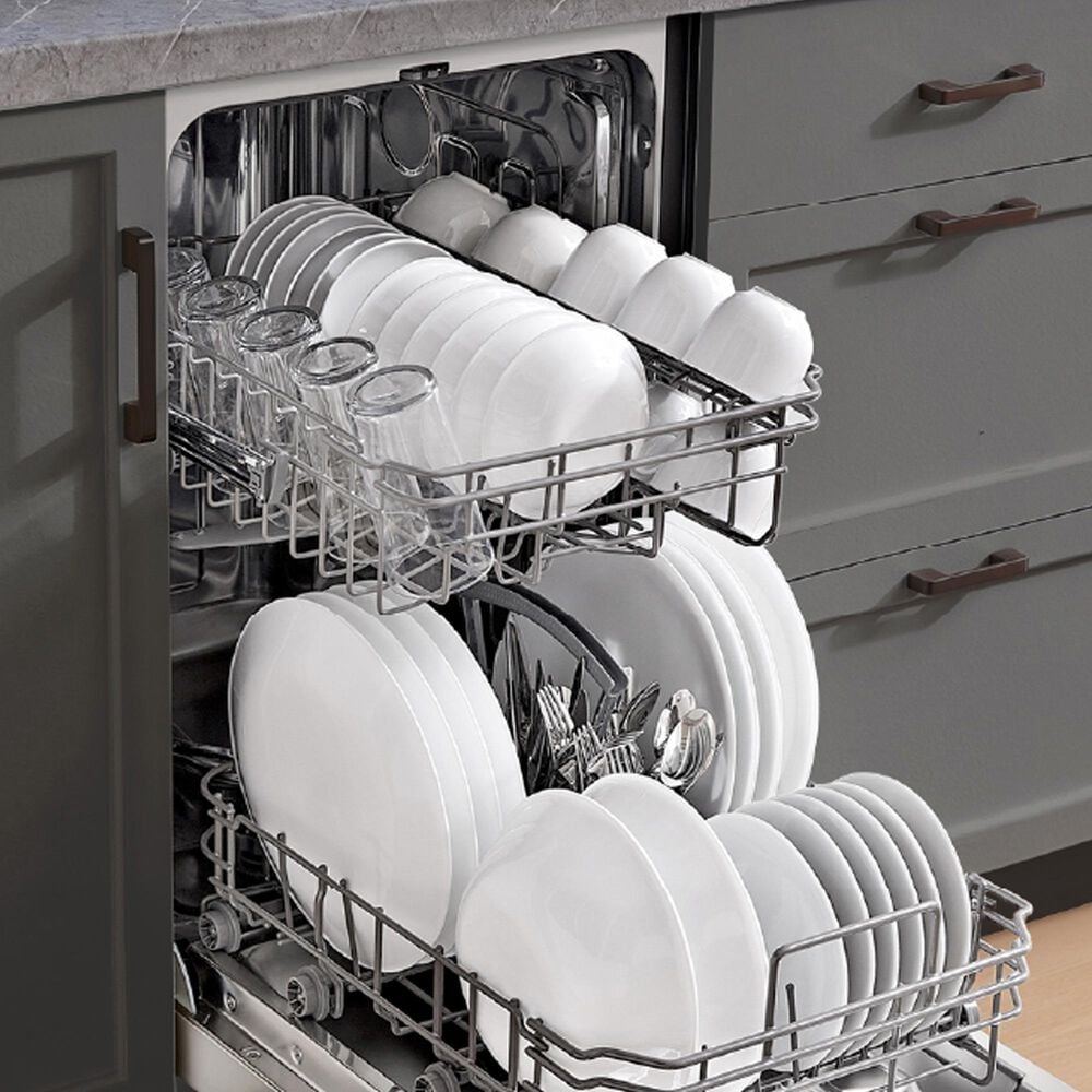 Midea 18" Front Control Built-In Dishwasher in Stainless Steel, , large