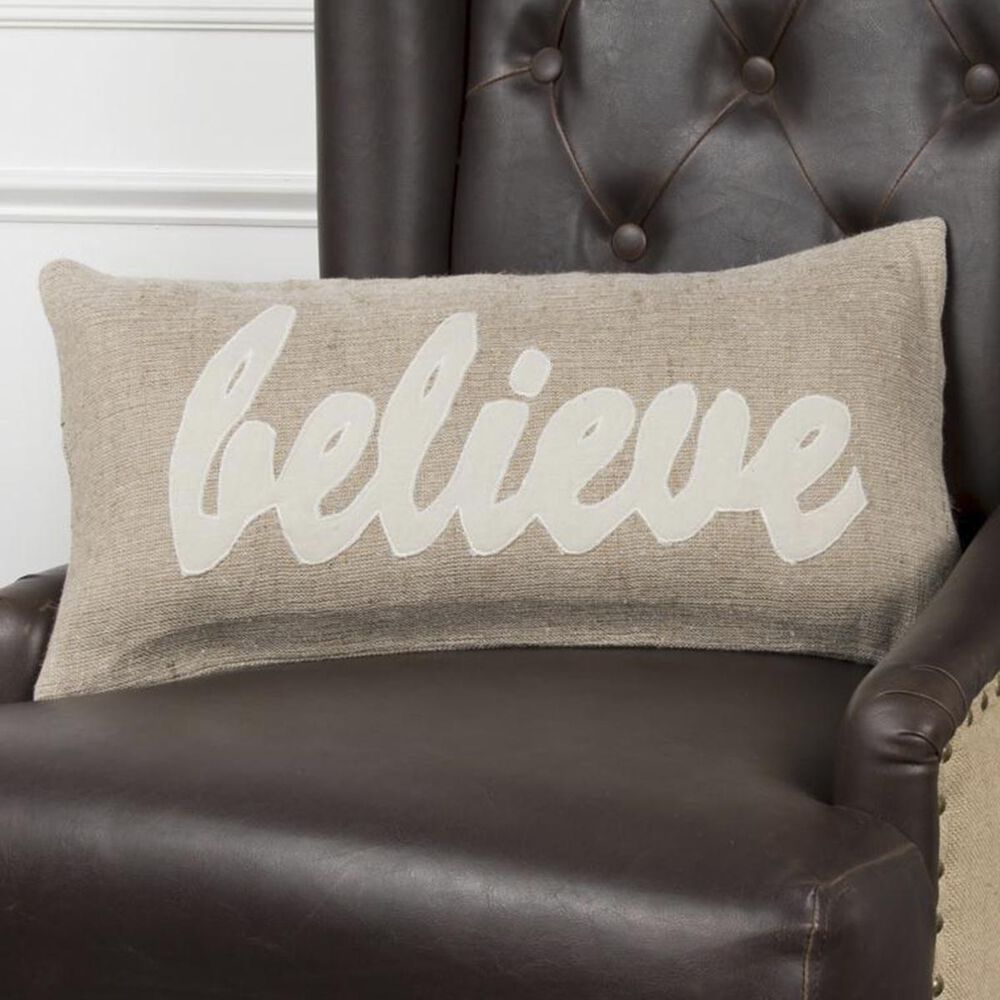 Rizzy Home 11" x 21" Pillow Cover in Cream and Brown, , large