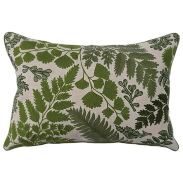 Teak Interiors Botanist 16" x 24" Lumbar Throw Pillow in Green and Natural, , large