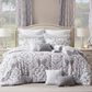 Jiangsu Royal Home Rosalia Damask 24-Piece Queen Bed-in-a-Bag Microfiber Comforter Set in Gray, , large