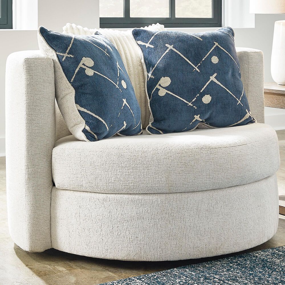 Ashley Padova Swivel Accent Chair in Ivory, , large