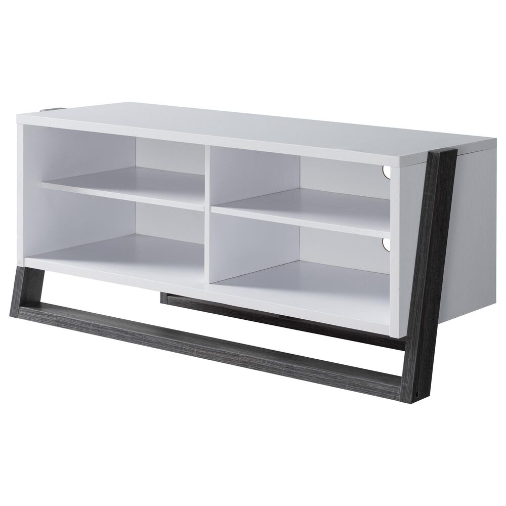 Furniture of America Friedman 2-Piece Entertainment Center in White and Gray, , large