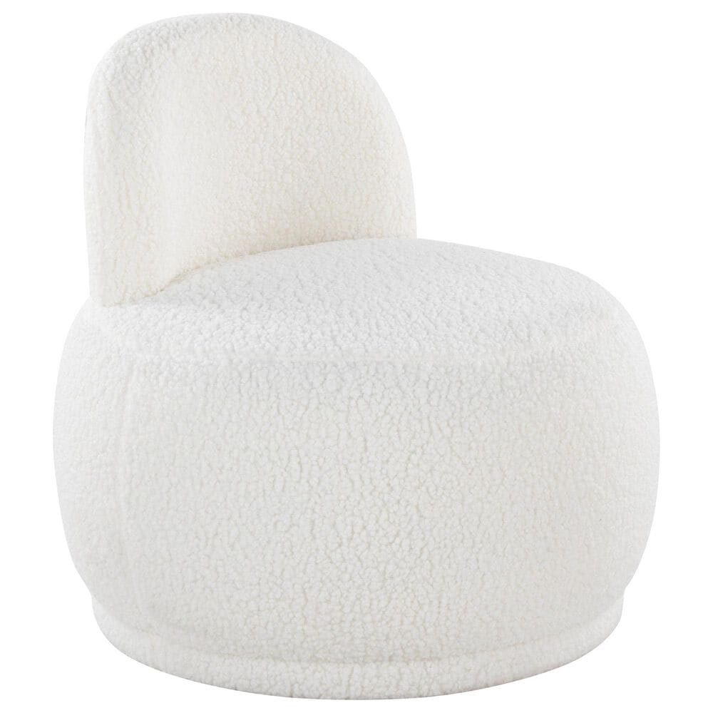 Lumisource Kimi Accent Chair in White Sherpa, , large