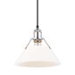 Golden Lighting Orwell 1-Light Medium Pendant with Opal Glass Shade in Chrome, , large