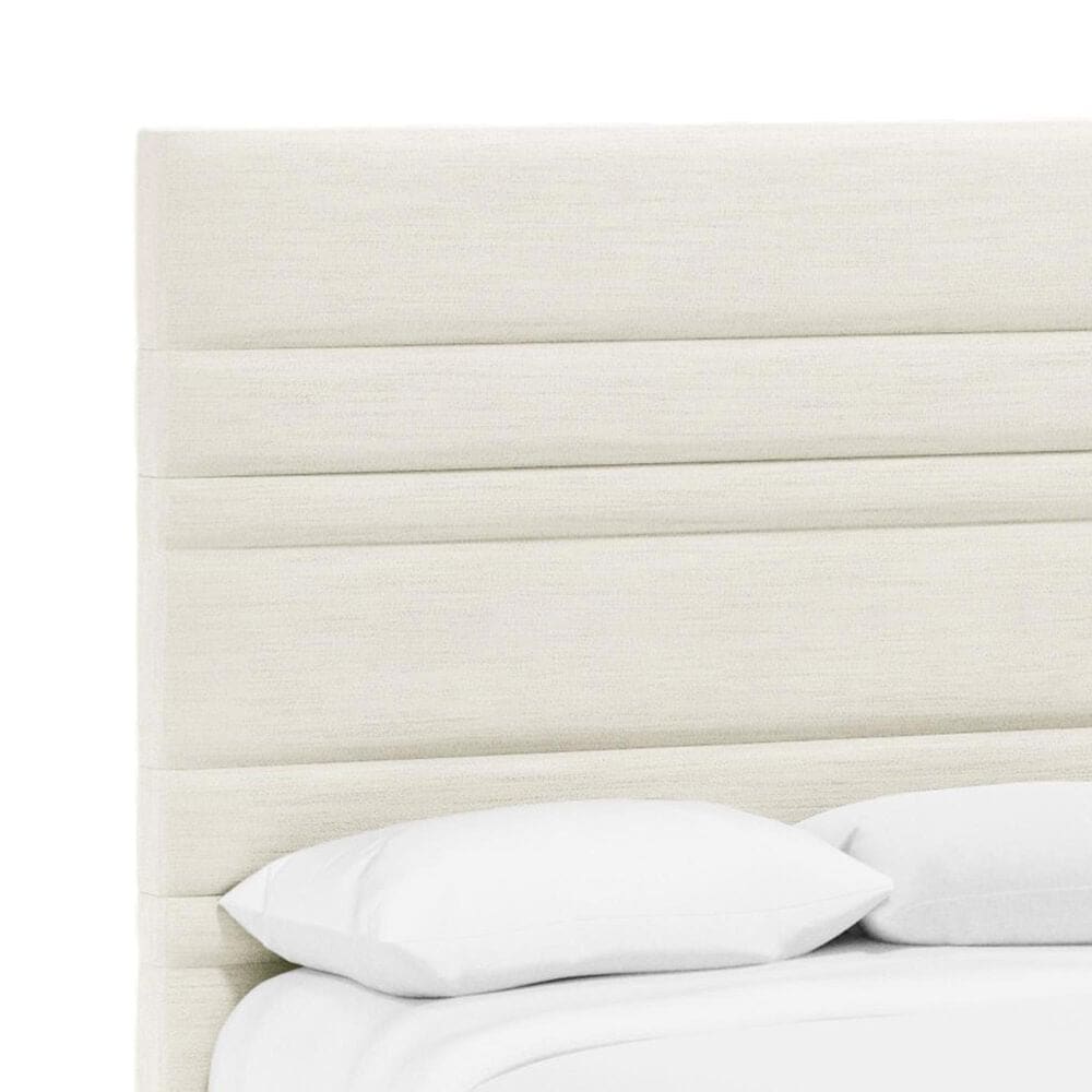 Bernhardt Murray Queen Upholstered Panel Bed in White and Cream, , large