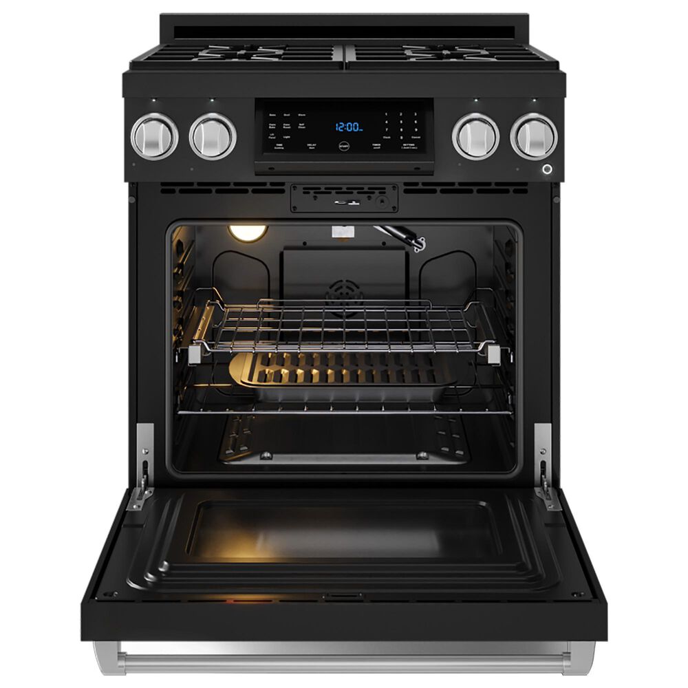 Thor Kitchen Gordon Ramsay 4.55 Cu. Ft. 30&quot; Professional Natural Gas Range with Stainless Steel Handle Kit in Black, , large