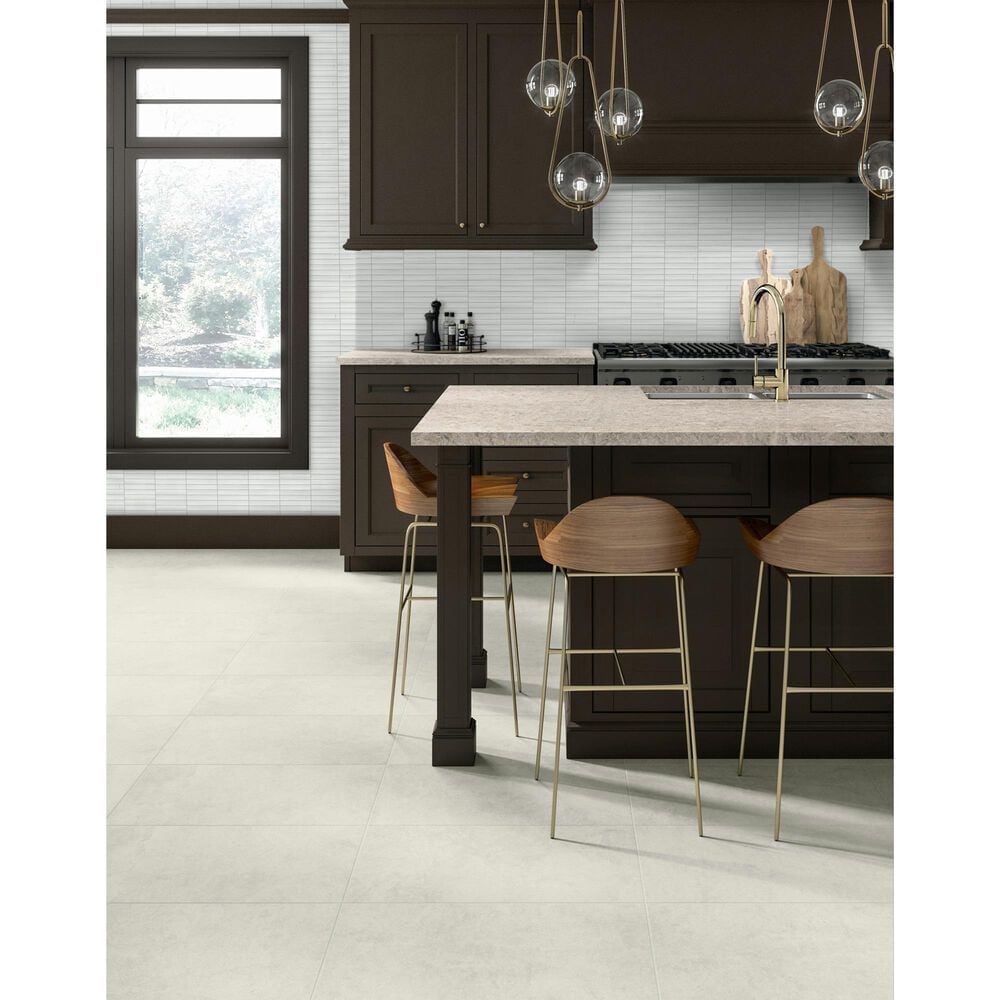 Dal-Tile Artefino Vintage Fossil 2" x 6" Fish Scale on 12" x 13" Porcelain Mosaic Sheet, , large