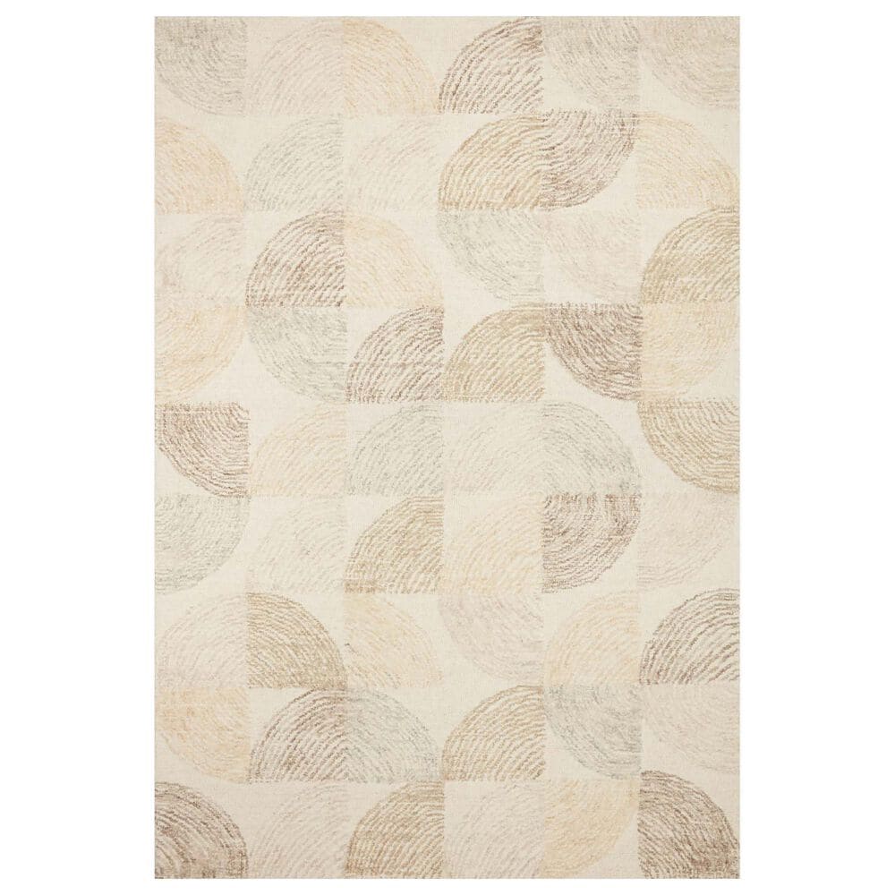 Loloi Milo MLO-03 7"8" x 9"8" Pebble/Multi Area Rug, , large