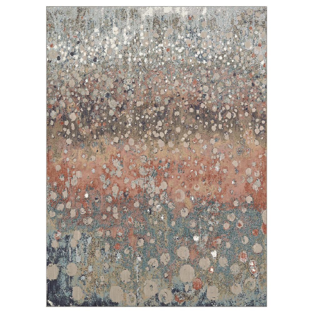 Karastan Soiree Torrent 91964-97031 8" x 11" Rose Gold Area Rug, , large