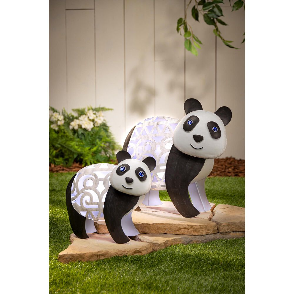 The Gerson Company 12.4&quot; Solar Panda in Black and White, , large