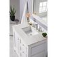 James Martin Vanities De Soto 36" Single Bathroom Vanity in Bright White with 3cm Ethereal Noctis Quartz Top, , large