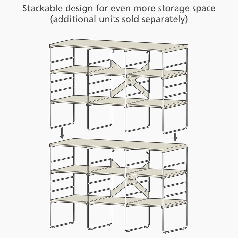 Joseph Joseph Level Plus Adjustable Shoe Rack in Ecru, , large