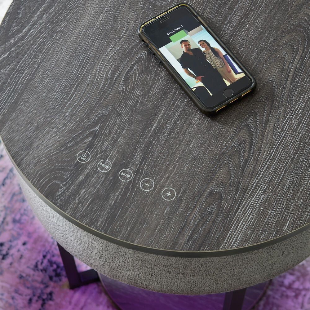 Ashley Sethlen Accent Table with Speaker in Gray and Black, , large