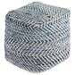 Ashley Chevron Square Pouf in Blue, , large