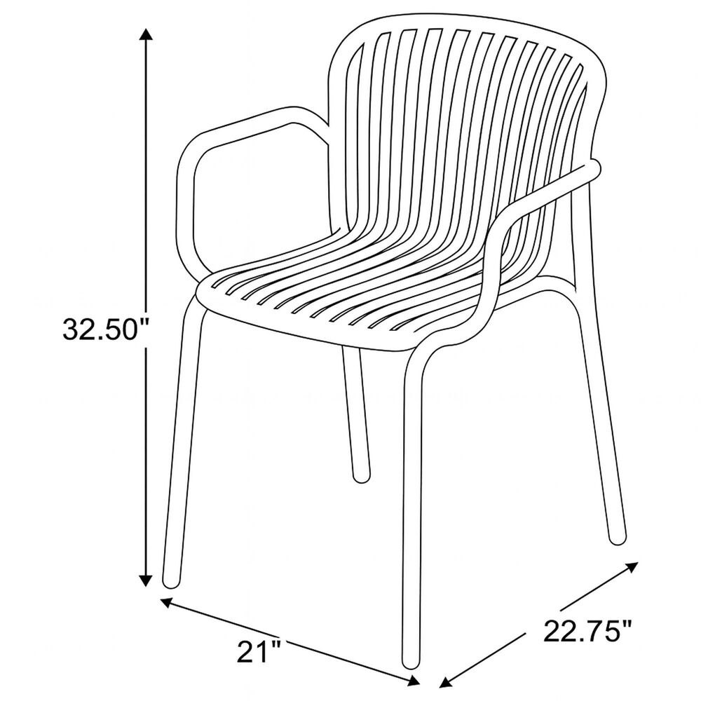 Zentro Living Brene 5-Piece Patio Dining Set in Charcoal, , large