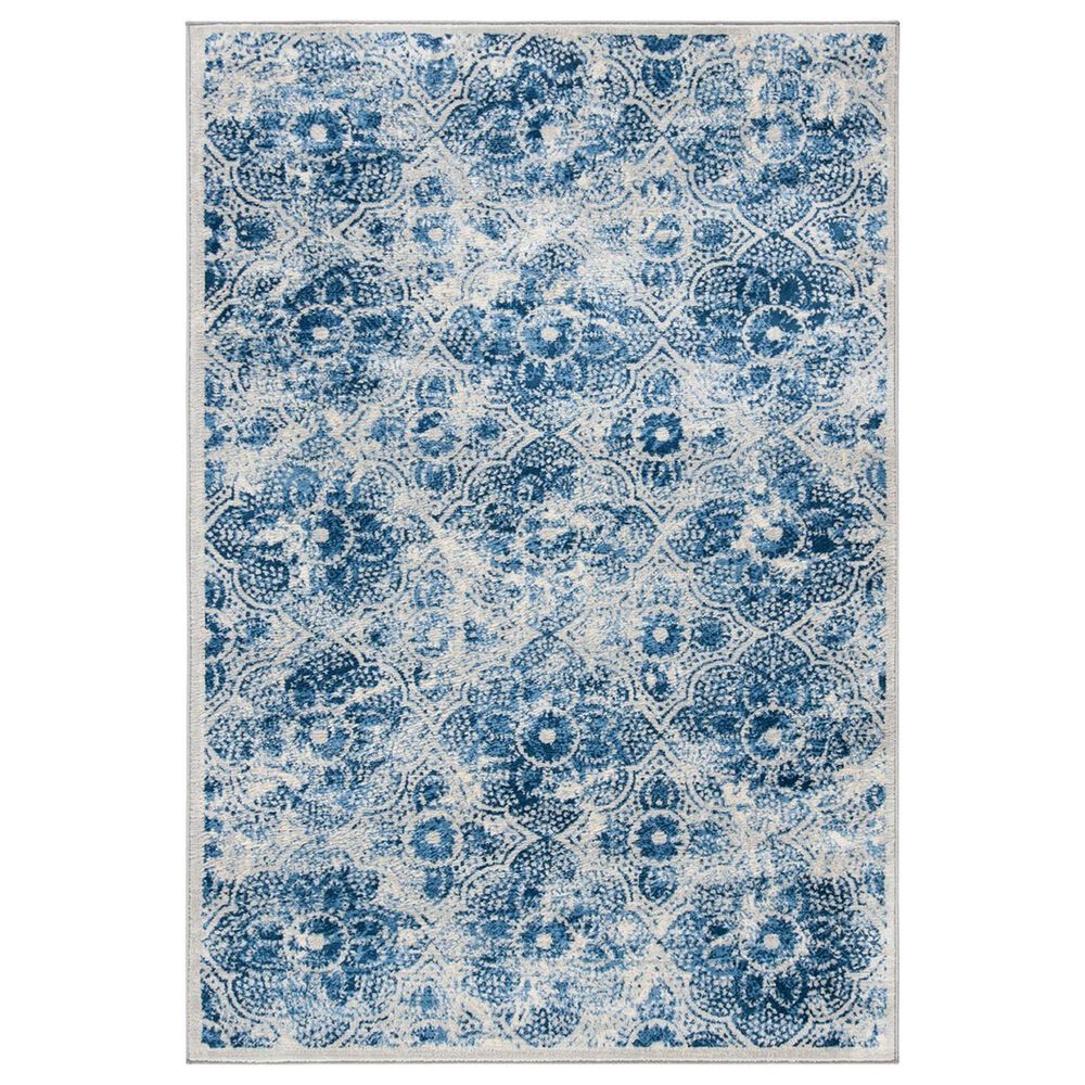 Safavieh Martha Stewart Floral 4" x 6" Cream and Blue Area Rug, , large